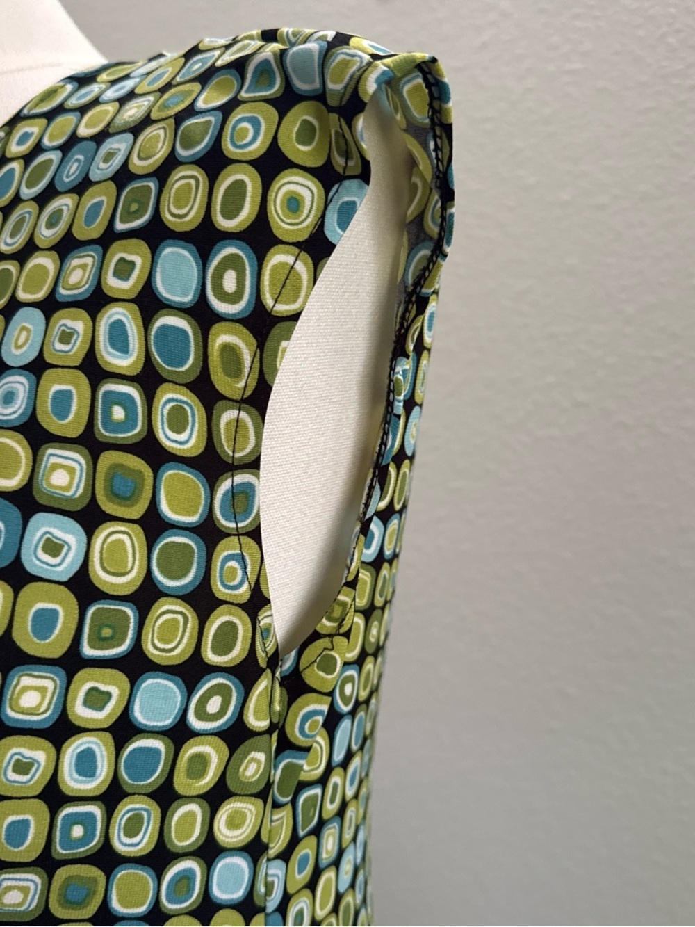 Lady Hathaway Retro Geometric Twist Front Midi Dress Y2K Size 6 - Picture 5 of 7
